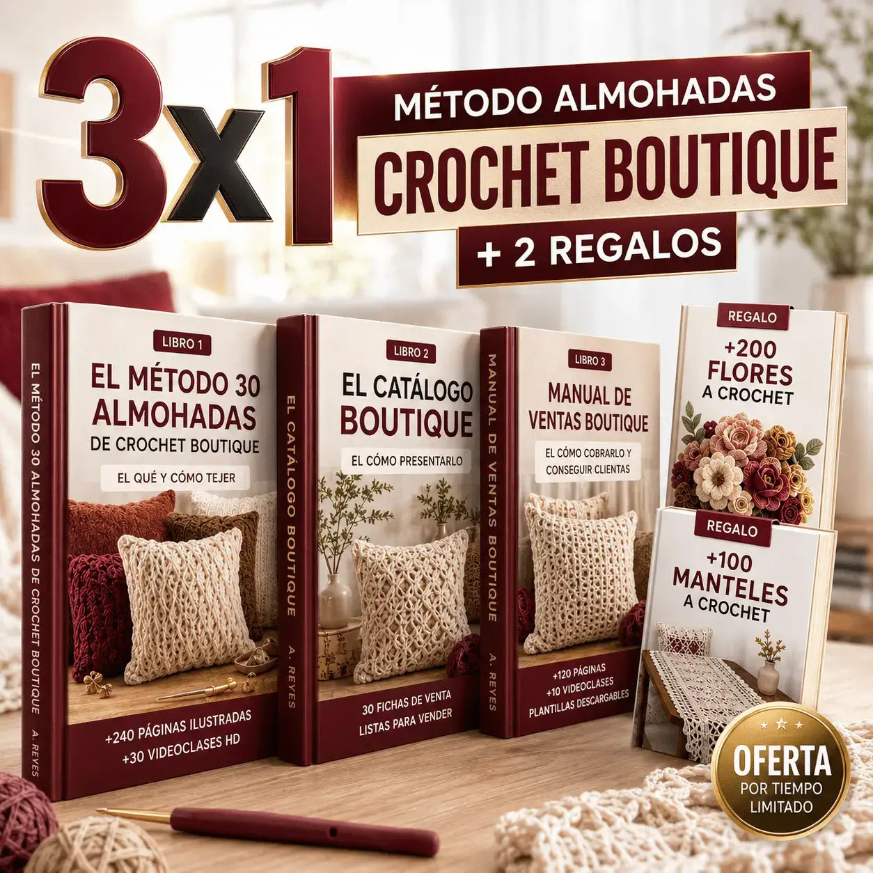 MÉTODO 30 ALMOHADAS DE CROCHET BOUTIQUE